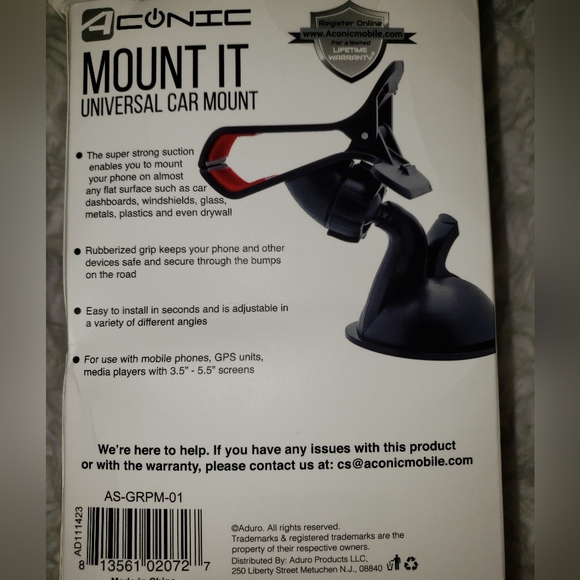 NIB- ACONIC MOUNT IT UNIVERSAL CAR MOUNT - Picture 4 of 6
